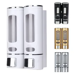 Single/Double 400ml Soap Dispenser Wall-mount Shower Bath Shampoo Dispenser Liquid Soap Container Bathroom Washroom Accessories