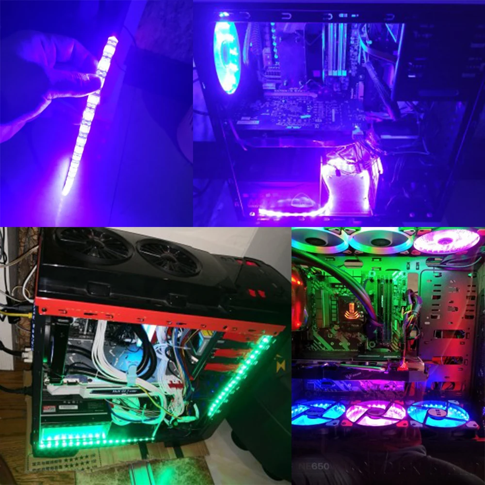 12V 4pin LED Headers Led Strip Light For Motherboard Control Computer Desktop PC Case Decoration 30cm 50cm  RGB LED Strip