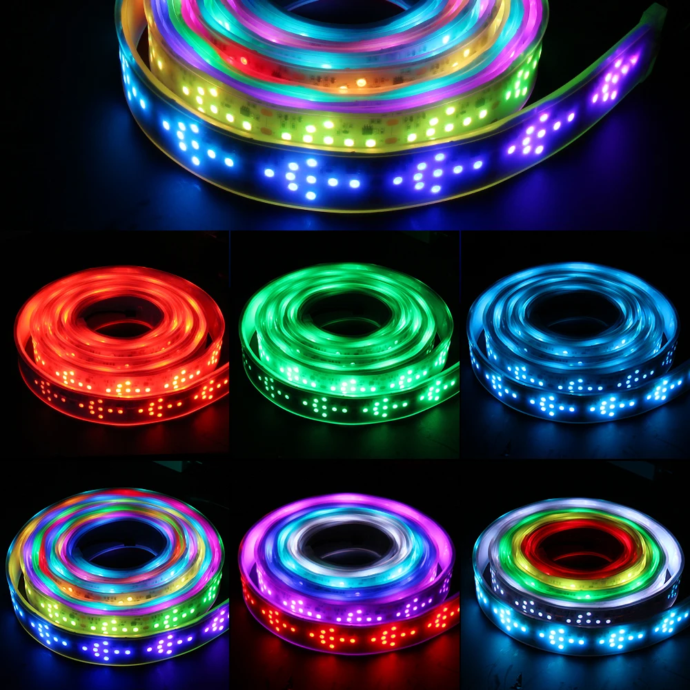 RGB Dream Color Changeable LED Strip 5050 Flowing Water Light 5M with 133 Program RF Controller Holiday Decoration Fairy Lights.