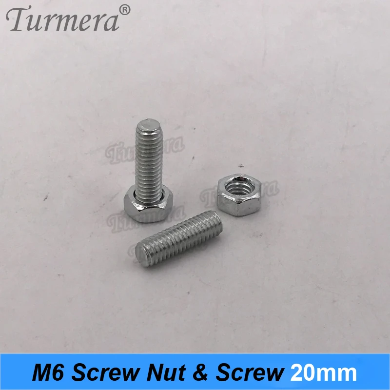 Comprimento do parafuso e da porca 20mm do parafuso de turmera m6 para a bateria 3.2v lifepo4 20ah 90ah 100ah 200ah 280ah 310ah conecta com as barracas usam um