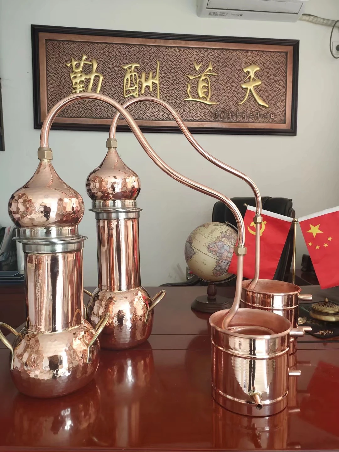 Copper distiller2L 3L 5L Hand made copper alembic distillation set flower essential oil distiller brandy wine steaming machine