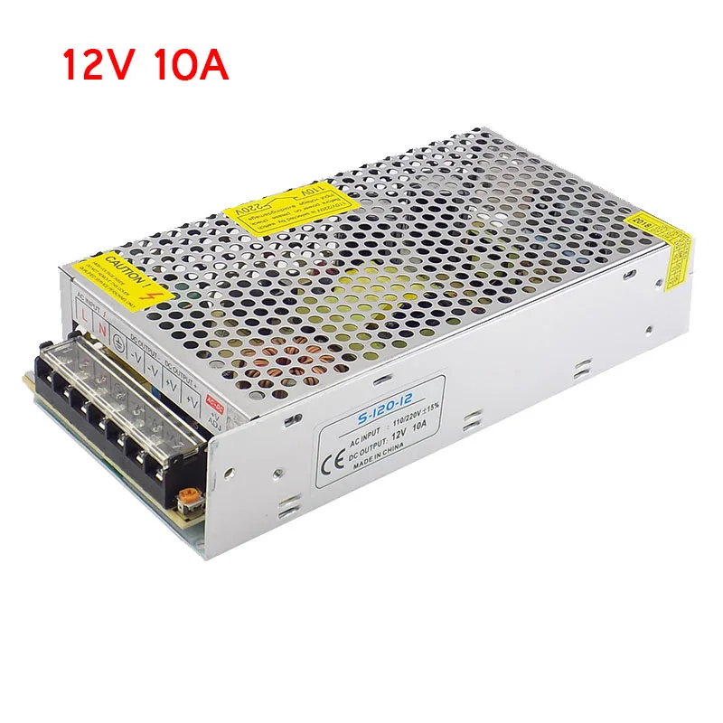 

Lighting Transformer AC100V-265V to DC 12V 10A CCTV Camera Power Supply Adapter Converter LED Strip Switch Driver Charger