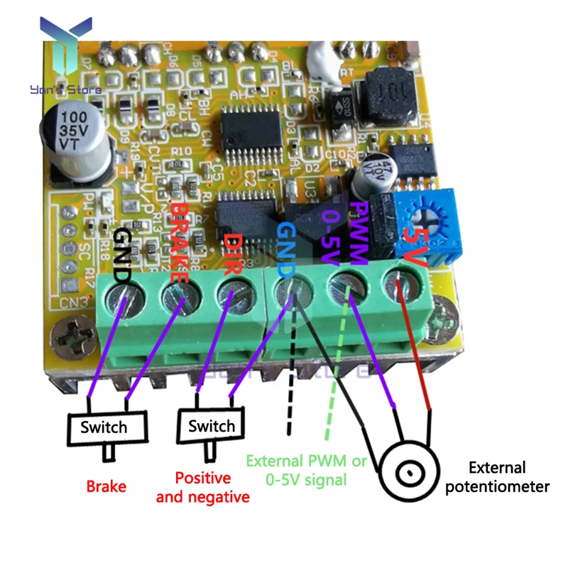 Controlador De Motor BLDC 400W - Trifásico Sin Escobillas Para 12V/24V/48V, Control De Velocidad Con Sensores Hall (Modelo ZS-X11D1)