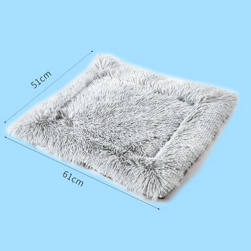 Pet Dog Cat Foldable Pet Cushion Super Soft Square Plush Puppy Cats Pad Mattress Autumn and Winter Warm Sleeping Pet Cushion