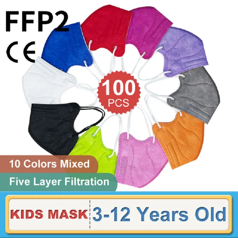 

Kids ffp2mask KN95 Mascarilla Infantil 5 Layer Protective FFP2 Approved Mask Breathable Mouth CE Face Mask Children FPP2 Masks