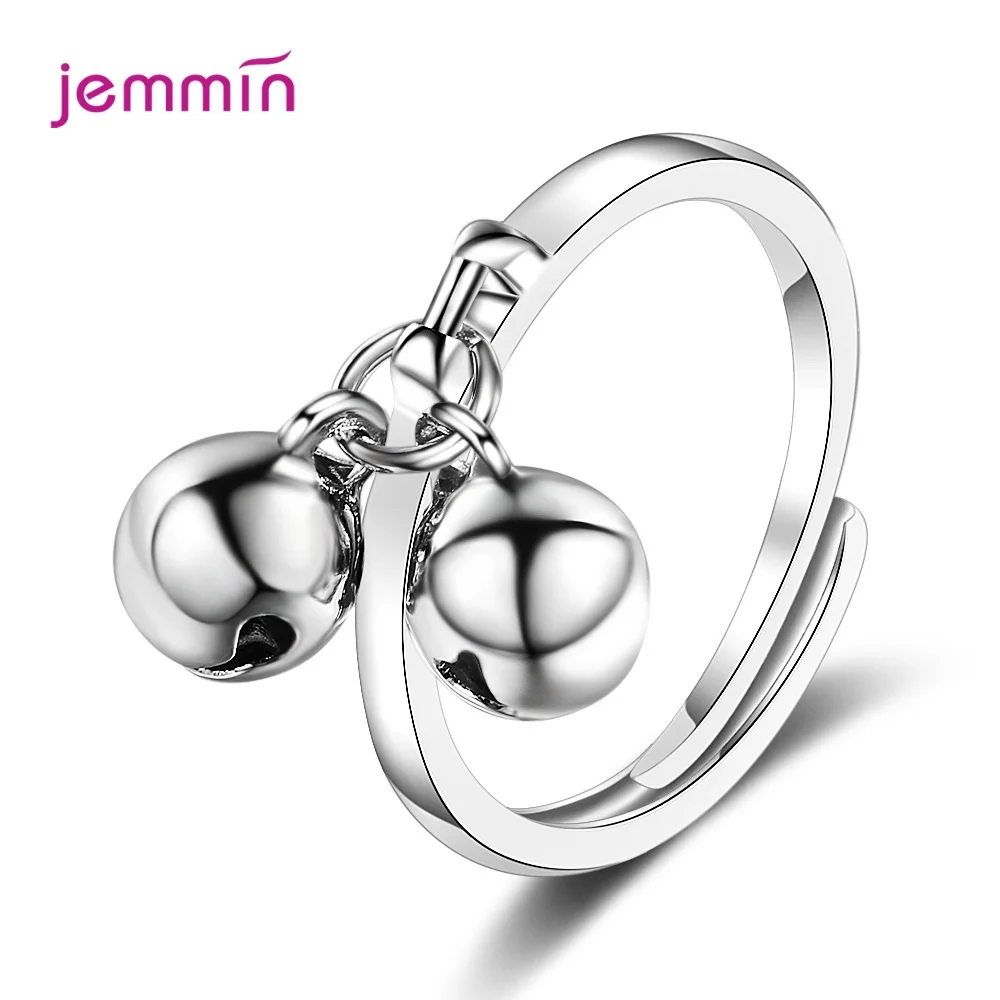 New Arrivals Trendy Design 925 Sterling Silver Double Bell Rings For Women's Party Jewelry Finger Rings Fine Jewelry