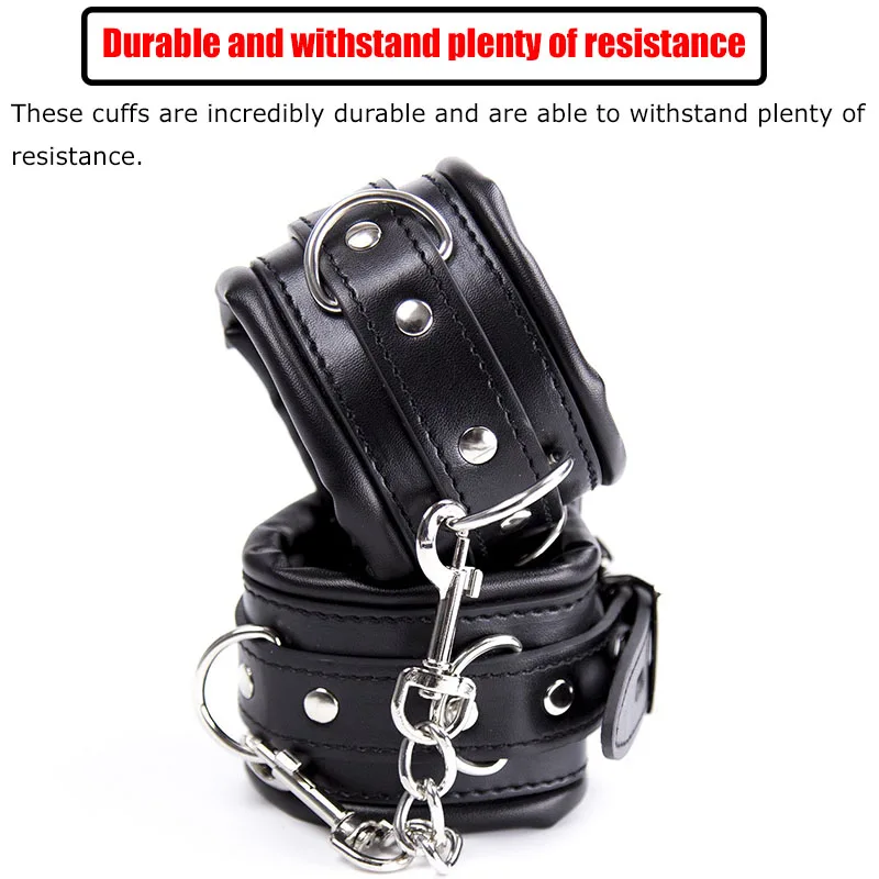 Sex Toys for Couples,Leather Padded Handcuffs,Harness Collar Bdsm,Slave Anklecuffs,Bondage Gear,Adult Games - Image 3