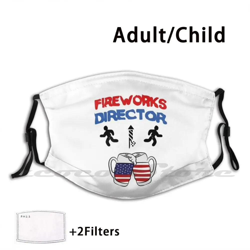 

Fireworks Director Sticker 4th Of July Mask Cloth Reusable Print Filter Washable America 4th Of July Fireworks Director Best