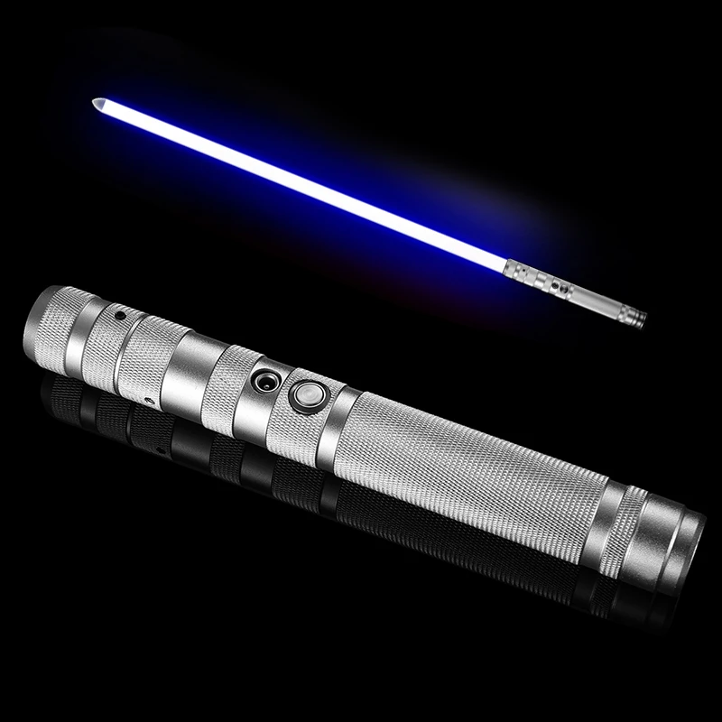 Metal Handle RGB Cosplay Double-edged Lightsaber Laser Sword 16 Colors Change LED Switchable Sound And Light For Boys Girls Gift