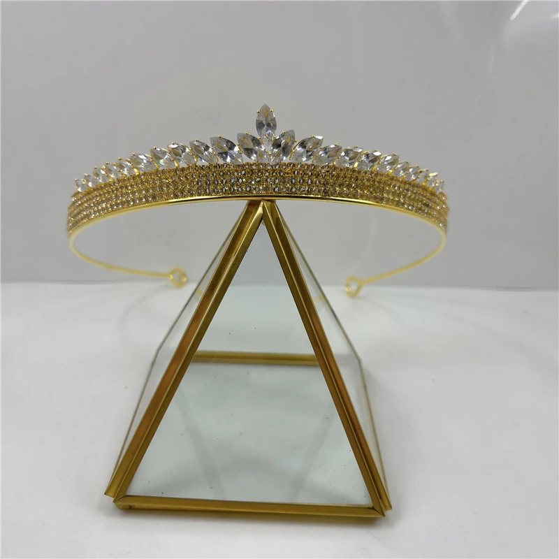 

Baroque Retro Luxury Bling Crystal Gold Crown Bridal Wedding Jewelry Rhinestone Tiaras Crowns Pageant Dress Hair Accessories