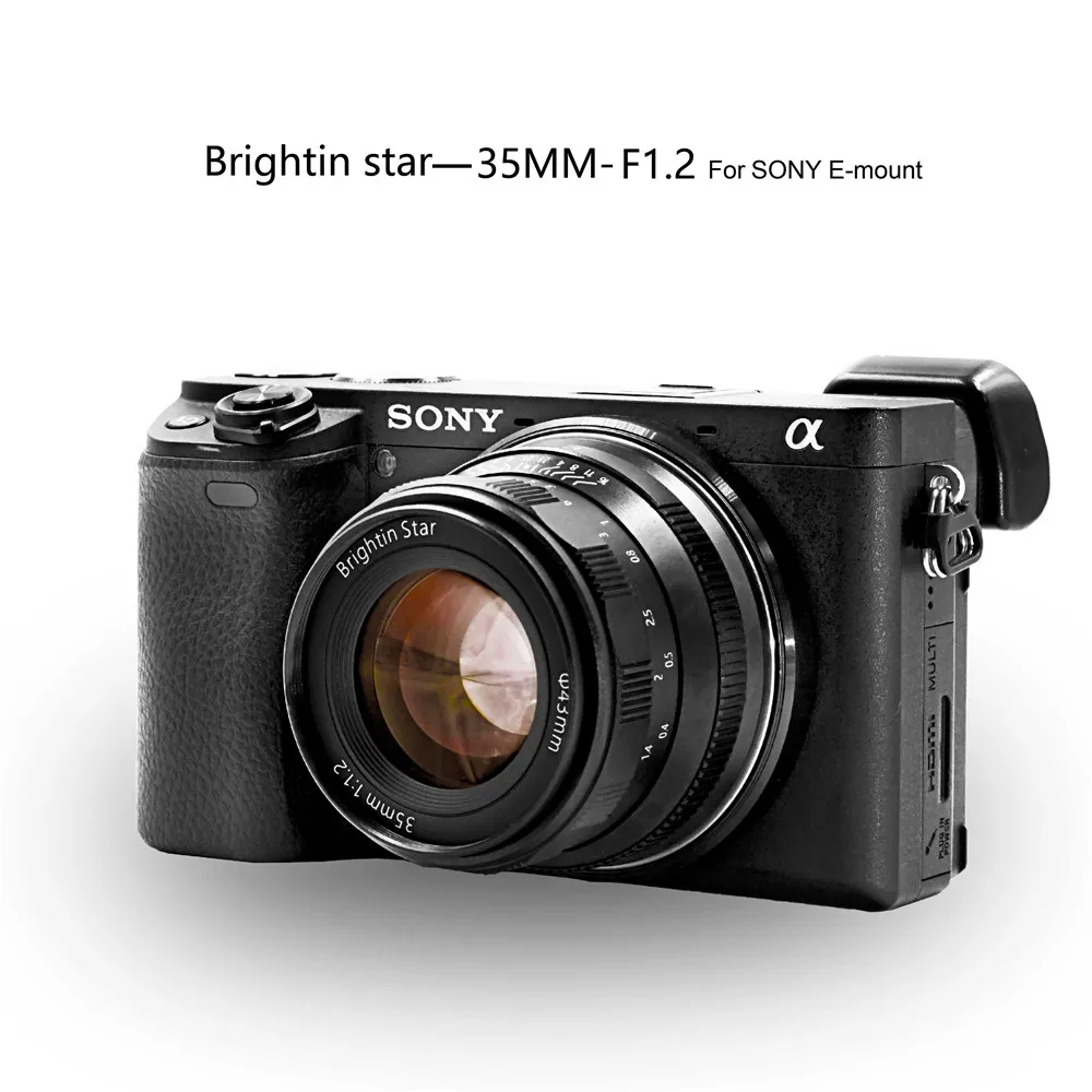 Brightin Star 35mm F1.2 Lens Prime Manual Focus For Mirrorless Cameras Fujifilm Fuji X FX Canon EF-M Sony E M4/3 Nikon Z Mount