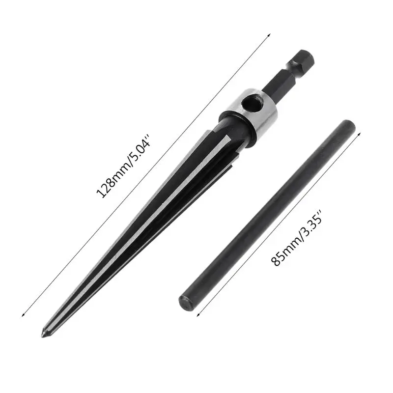 3-13mm Bridge Pin Hole Hand Held Reamer T Handle Tapered 6 Fluted Chamfer Bit Reaming Woodworker Core Drill Cutting Tool