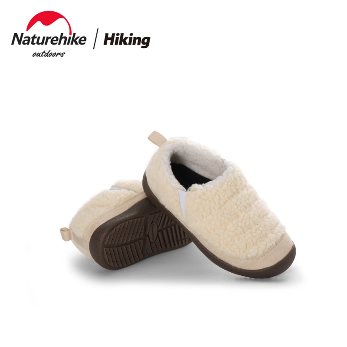 Naturehike-Unisex Lamb Wool Winter Camping Shoes, Flat Slip Shoes, Fur, Plush, Outdoor, Leisure, Travel, Warm Shoe