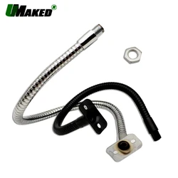 1pc Dia10/12mm led Gooseneck flexible Metal holder With bracket Chrome soft Light universal Hose serpentine tube For Desk Lamps