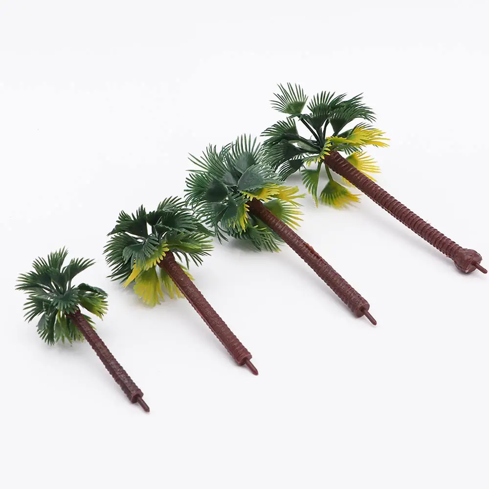 Mini palmera Tropical de simulación, árbol de coco de plástico, bonsái, decoración de paisaje en miniatura, modelo de paisaje, 5 piezas