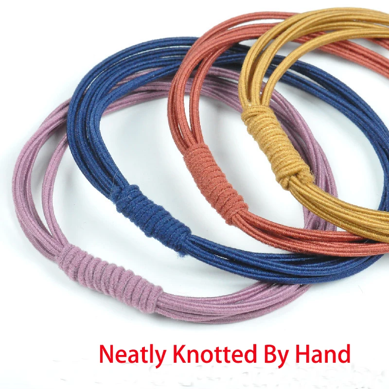 10 stücke Grundlegende Knoten Perlen Elastische Haar Bands Für Frauen Mädchen Solide Pferdeschwanz Halter Gummi Scrunchies Haar Zubehör Großhandel – Detail 10
