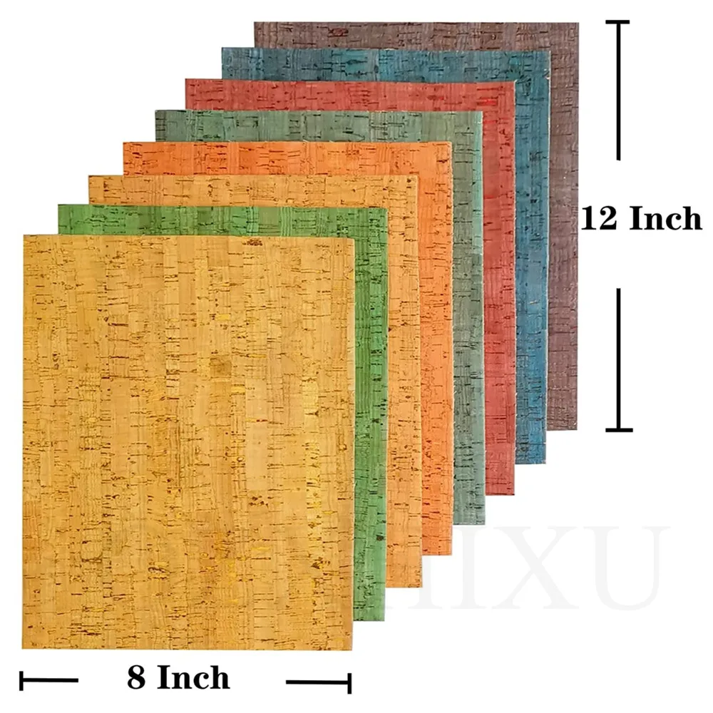 20x30cm Colored Cork Fabric Faux Leather Sheets for Making Earrings,Shoes,Bag,Bows,DIY Sewing Accessories