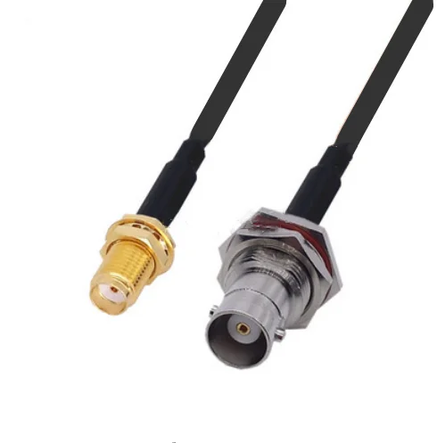 SMA Female To BNC Female Bulkhead with O-ring RF pigtail RG174 Jumper cable