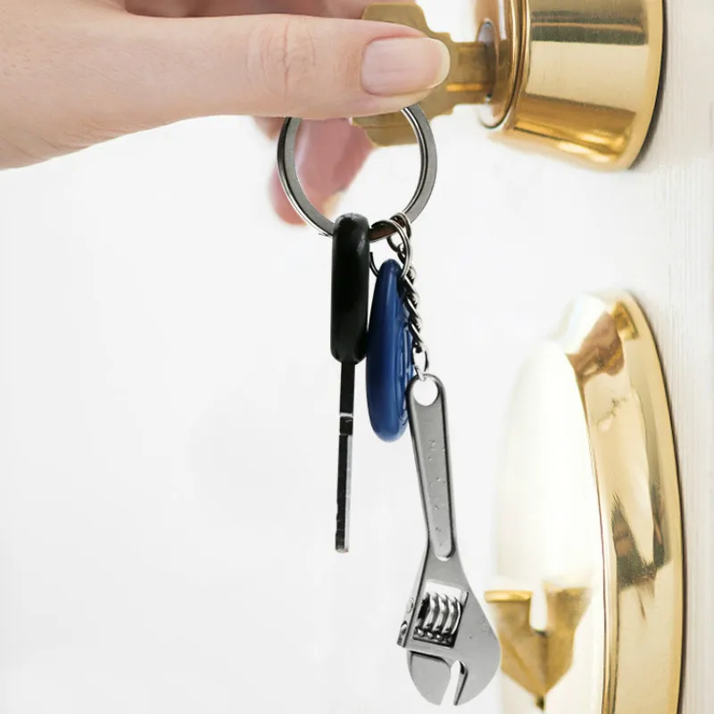 ประแจพวงกุญแจรถสแตนเลสกุญแจแหวนเกรดจำลอง Spanner พวงกุญแจโซ่กุญแจ Keyfob เครื่องมือ Novelty