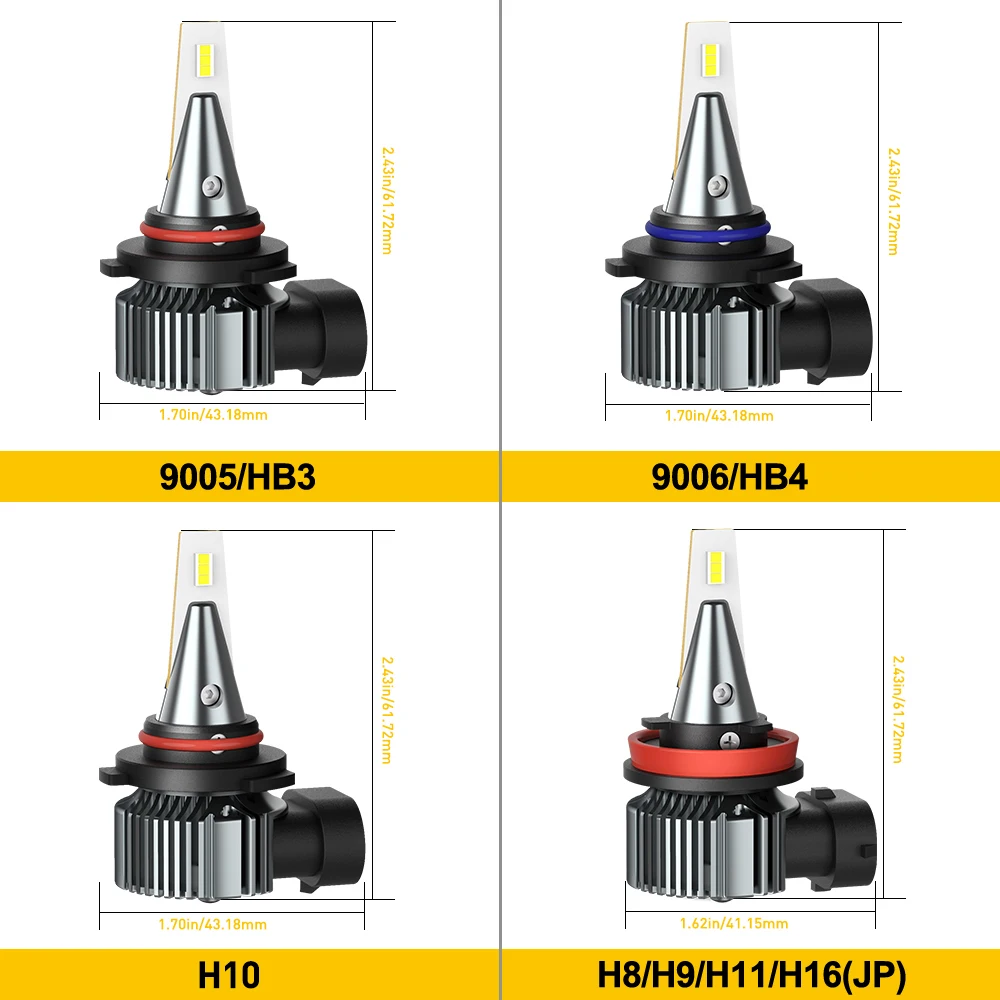 2 Buah H8 H11 Led 3000K 6500K PSX26W PSX24W H10 H16 H27 880 881 LED Lampu Kabut Mobil Bohlam H3 5202 9005 9006 DRL Lampu Berkendara 12V