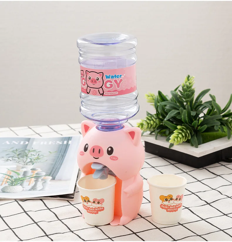 Children Water Dispenser Mini Cartoon Drinking Fountain Juice Milk Dispenser Simulation for Kids Cute Baby Water Cooler play set