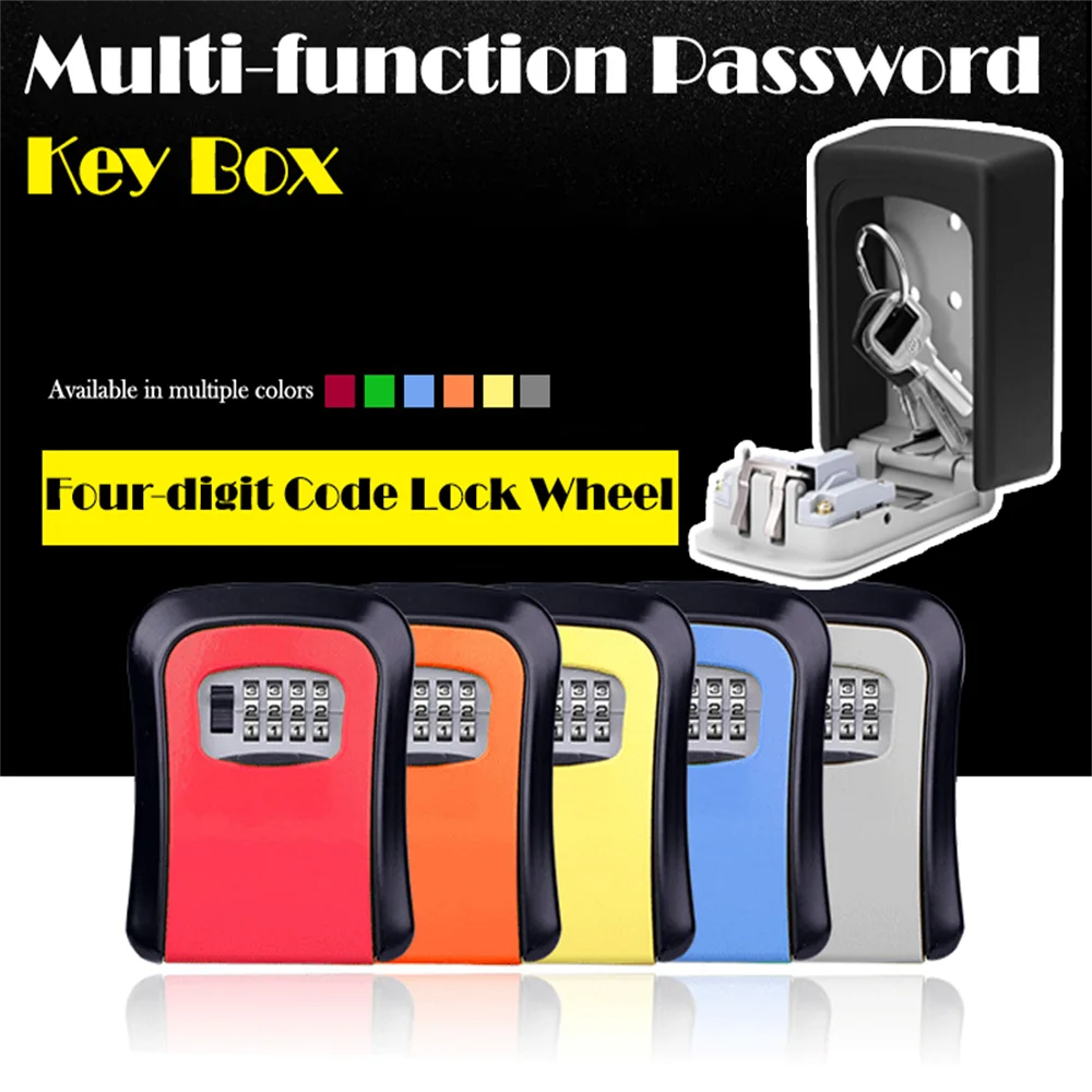 Wall Mount Key Storage Secret Box Organizer 4 Digit Combination Password Security Code Lock No Key Home Key Safe Box Hide Key