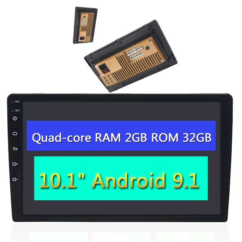 

2DIN Universal Android 9.1 Car navigation 10.1" Quad-core RAM 2GB ROM 32GB Car Stereo Radio Wifi 3G 4G Mirror Link