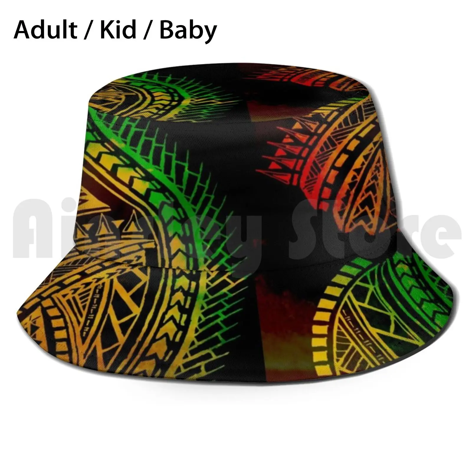 Love For Polynesian Tribal Bucket Hat Adult kid baby Beach Sun Hats Samoan Tribal Island Festival Family Reunion Pacific