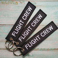 MiFaViPa 3 PCS CESSNA Keychain New Fashion Trinket Phone Strap Black Embroidery FLIGHT CREW Key Chain for Aviation Gift Key Ring