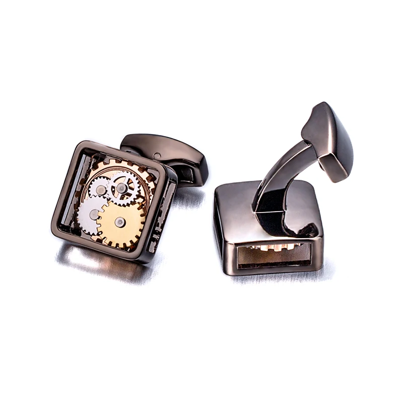 KFLK Luxury Shirt Gift Cufflinks for Mens gift Brand Wedding Cuff links Mechanical gear Button Custom male High Quality