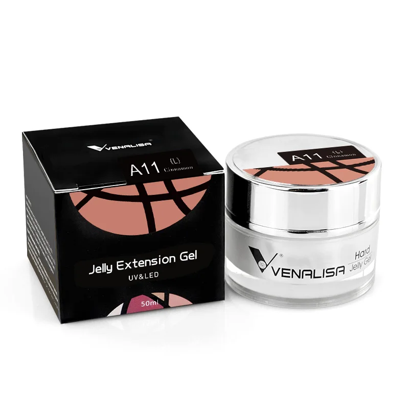 50 ml de gel de extensión de uñas tipo gelatina libre de TPO, constructor de uñas, goma francesa, Venalisa, color natural transparente, gel de construcción UV removible en remojo 5