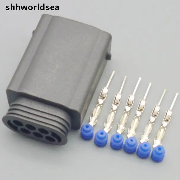 

worldgolden 5/30/100sets 0.6mm 6 Pin/way auto restrictor sensor plug connector,auto waterproof electrical male plug for BMW