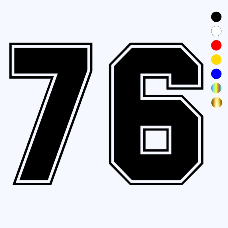 

CK3228# multicolor Number 76 funny car sticker vinyl decal waterproof auto stickers white/black for bumper