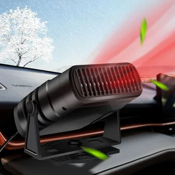 2 ב-1 מחממת רכב 12V/24V מאוורר חימום נייד לקירור רכב סיבוב 360 מעלות מפחית קירור חלון רכב אביזר