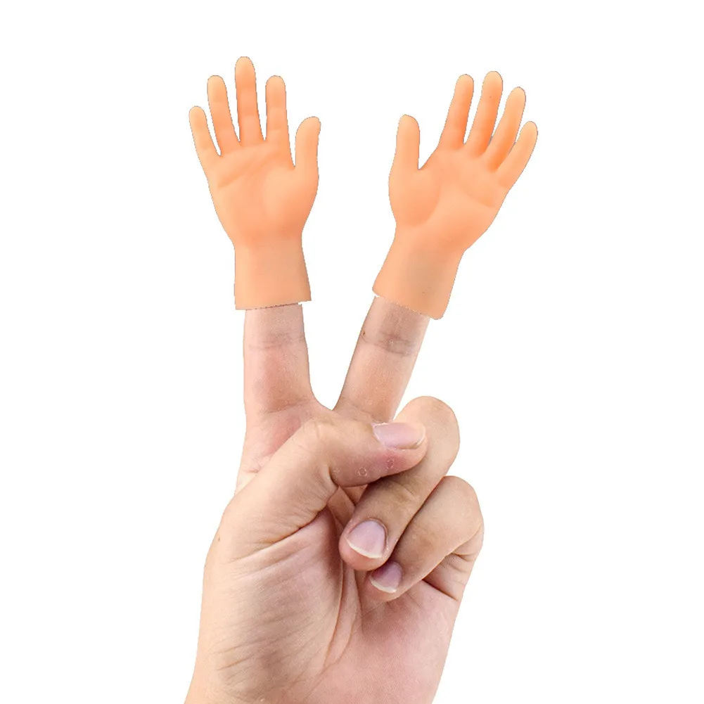 2PCS Finger Puppet Mini Finger Hands Funny Hand Puppet for Game Plastic Cartoon Novelty Interesting Finger Toys Christmas Gifts