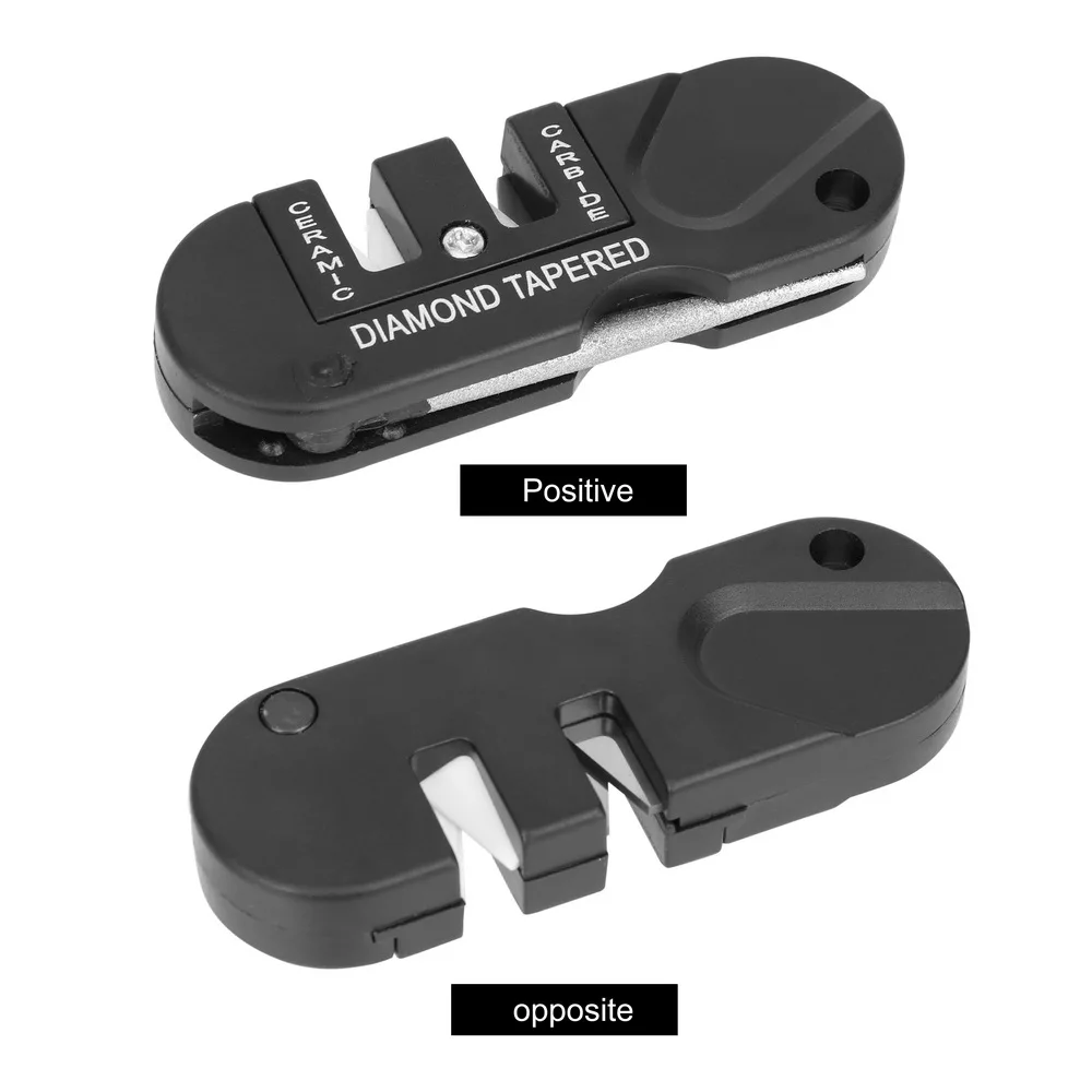 أداة شحذ محمولة ، براية على مرحلتين ، قابلة للطي ، متعددة الوظائف ، سلسلة مفاتيح للجيب ، البقاء في الهواء الطلق ، الصيد