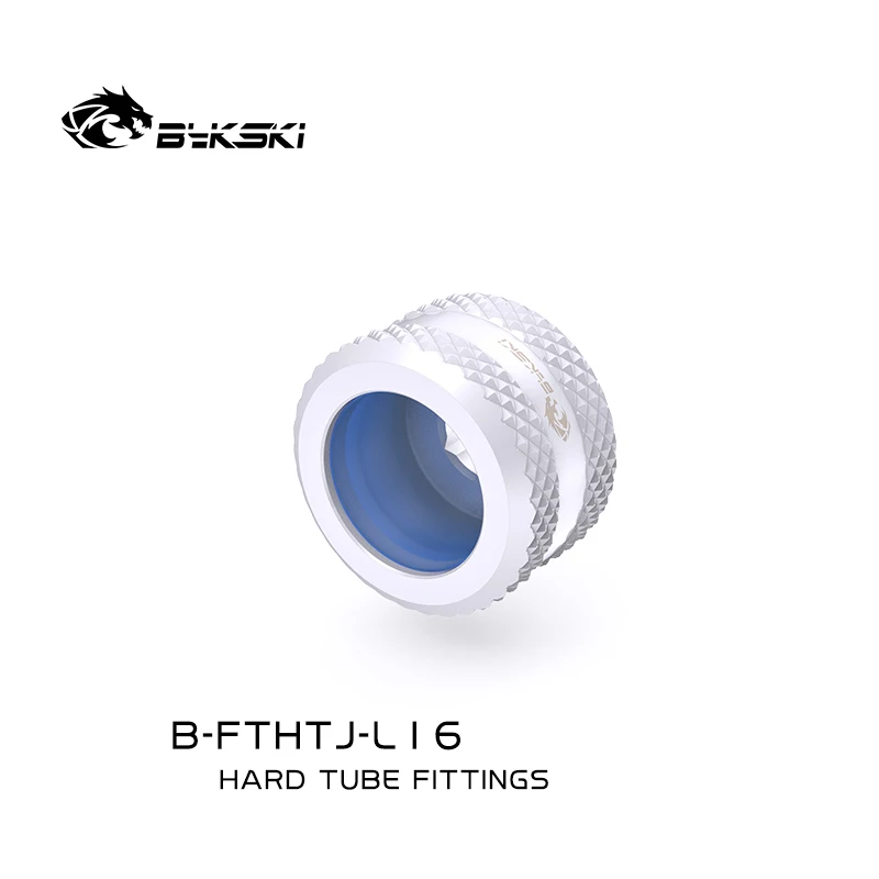 4 Buah/Lot Bykski B-FTHTJ-L16 Pc Konektor Fitting Tabung Keras Pendingin Air untuk OD 16Mm Pipa Sambungan Cepat G1/4 "Perak Hitam Biru