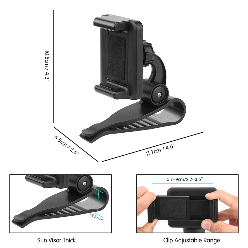 Car Sun Visor Phone Holder Stand Universal Car Clip Sun Visor Cell Phone Holder Mount For iphone X GPS Holder in Car Mobile Clip