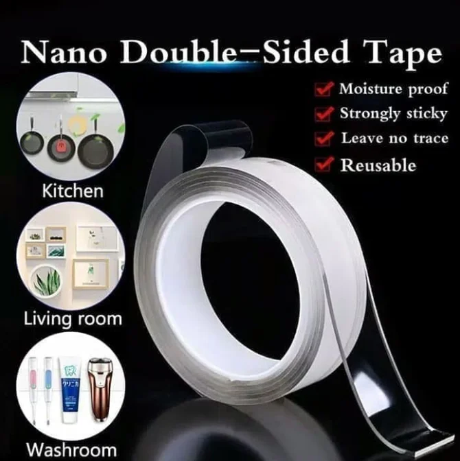 

5M 1M Nano Double Sided Tape Transparent Reusable Waterproof Adhesive Cleanable Kitchen Bathroom Supplies Heavy Duty Clear Tapes