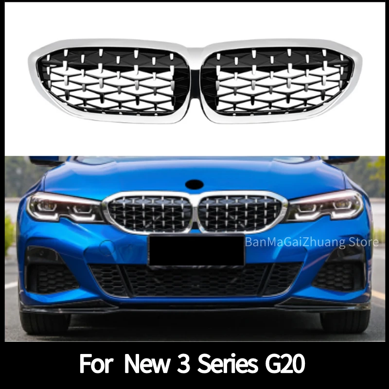 

Diamond Grille for Bmw New 3 Series G20 G28 2019-2020 325li 325i ABS grill front bumper grille 1 pair