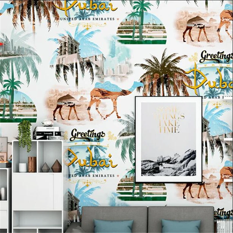 wellyu Nordic style ins Thai Southeast Asian living room Mediterranean small fresh TV background wall paper