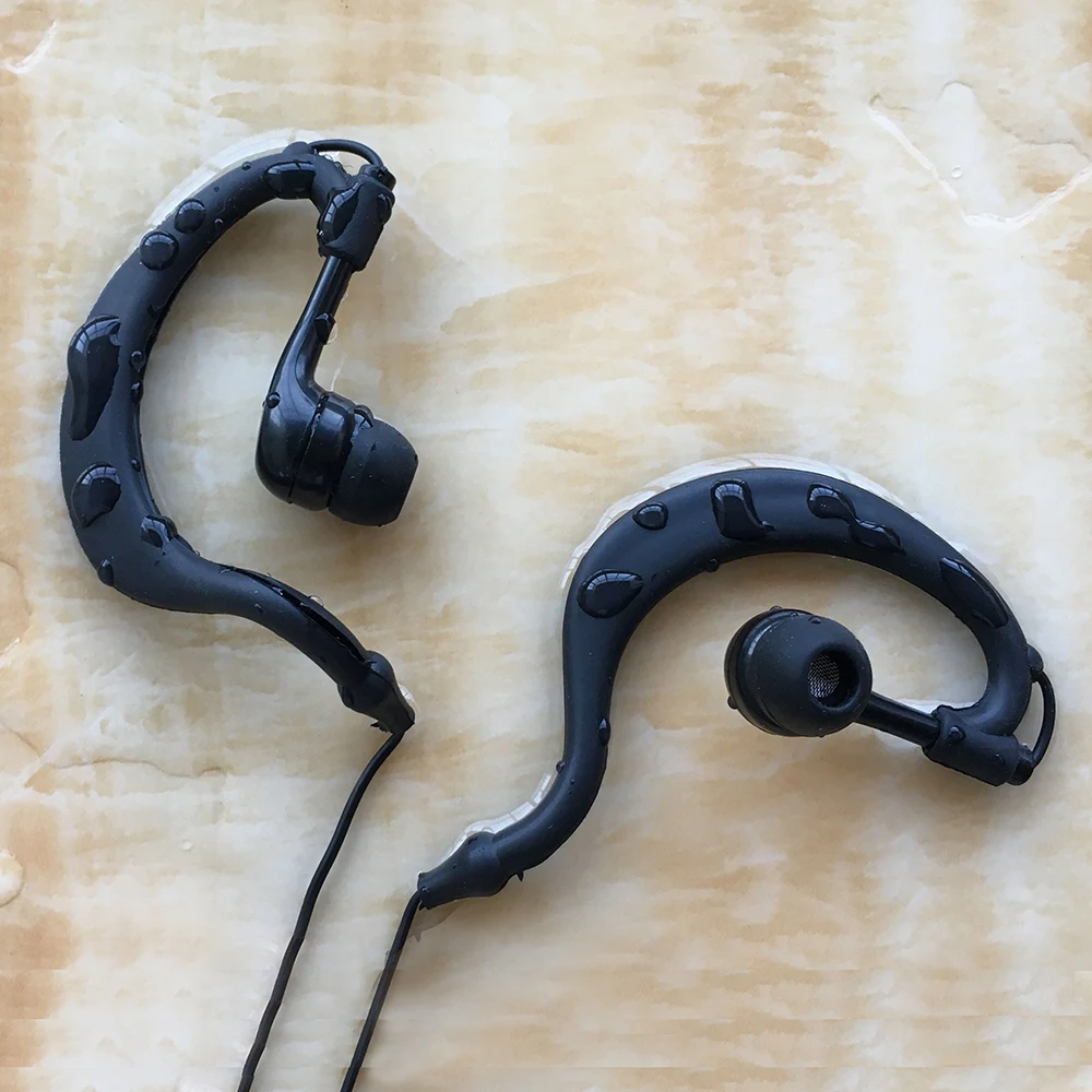 IPX8 سماعات مقاومة للماء MP3 سماعة الأذن هوك 3.5 مللي متر جاك السباحة الغوص السلكية سماعة سماعة للهاتف المحمول مشغل MP3