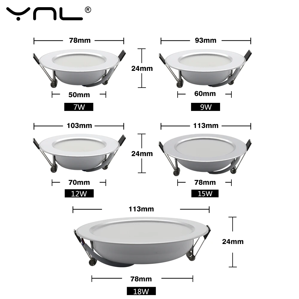 7 w 9 12 15 18 ponto led downlight ac 220 v 240 v à prova dwaterproof água quente branco frio cozinha redonda recesso lâmpada led iluminação local