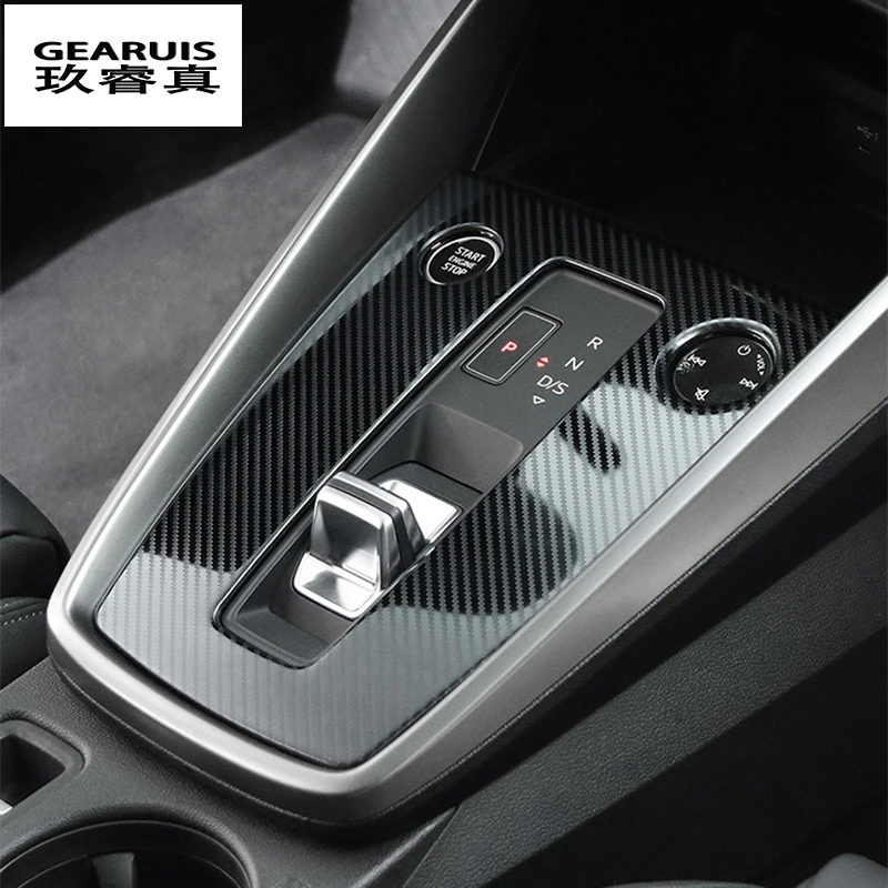 Carbon fiber Center Console Gear Shift Panel Decoration Covers Stickers Trim For Audi A3 8Y A3L Car Styling Interior Accessories