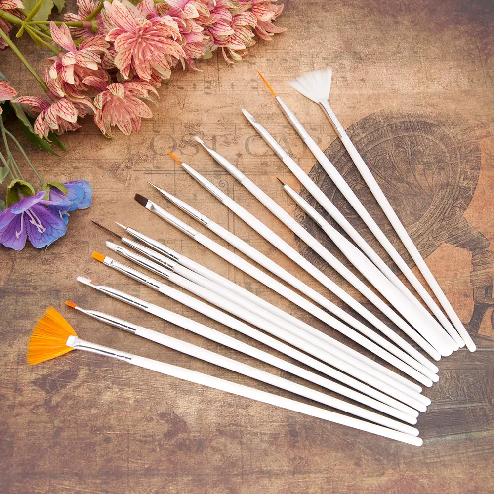 15pcs Cake Decorating Tools Art Brush Pen Baking Accessories Multifunction Icing Pastry Brushes Fondant Painting Brush Nail