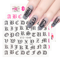 Nail Water Sticker Decals Old English Alphabet Flowers Animal Slider Nail Art Transfer Foils Set Wraps Manicure TRSTZ1034-1049-1