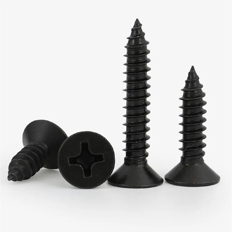 10/100 M1.7 M2 M2.5 M3 M3.5 M4 Mini Small Black 304 Stainless Steel Cross Phillips Flat Countersunk Head Self Tapping Wood Screw