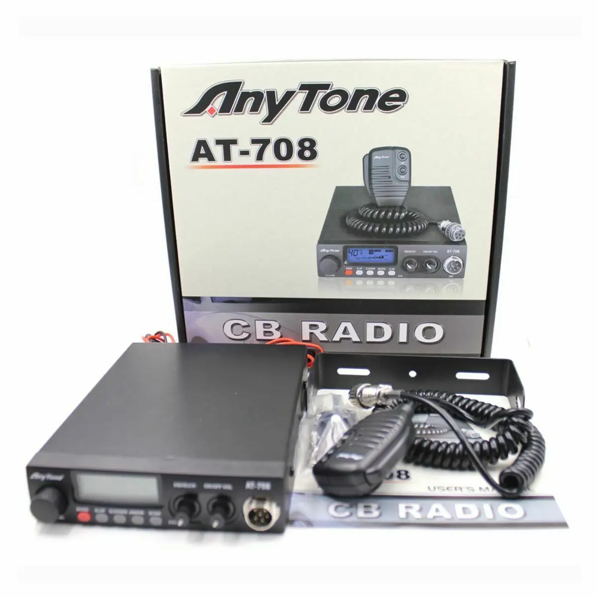 Anytone AT708 Plus CB Mobile Radio Car Transceiver City Band 24-29Mhz Mini Vehicle Base Station AM/FM Scan ASQ Intercom