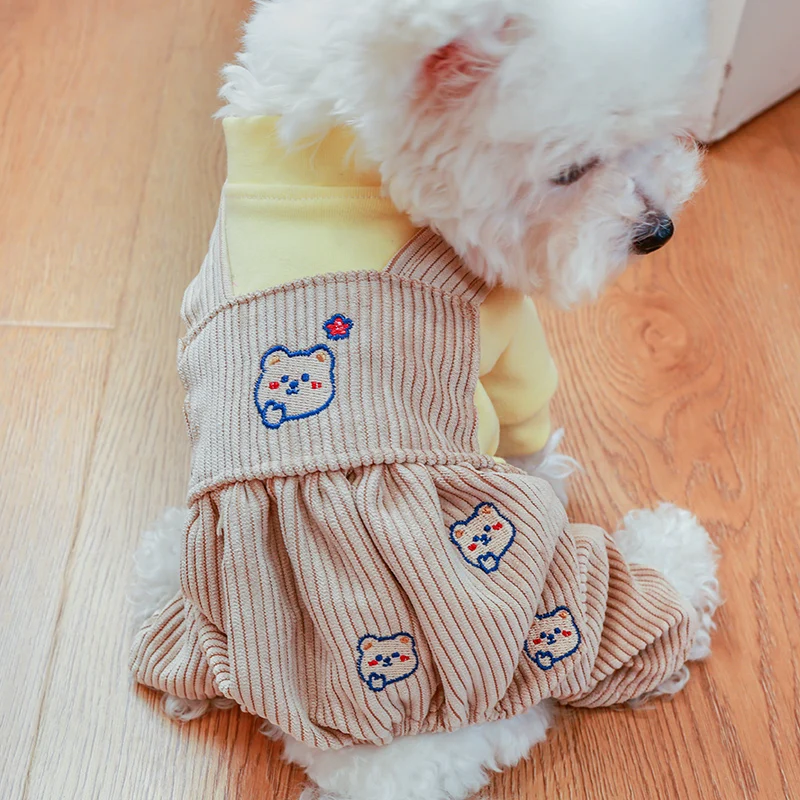 PETCIRCLE Dog Clothes Bear Bib Overalls For Small Dog Puppy Pet Cat Autumn And Winter Pet Cute Costume Pet Clothes Coat Jacket