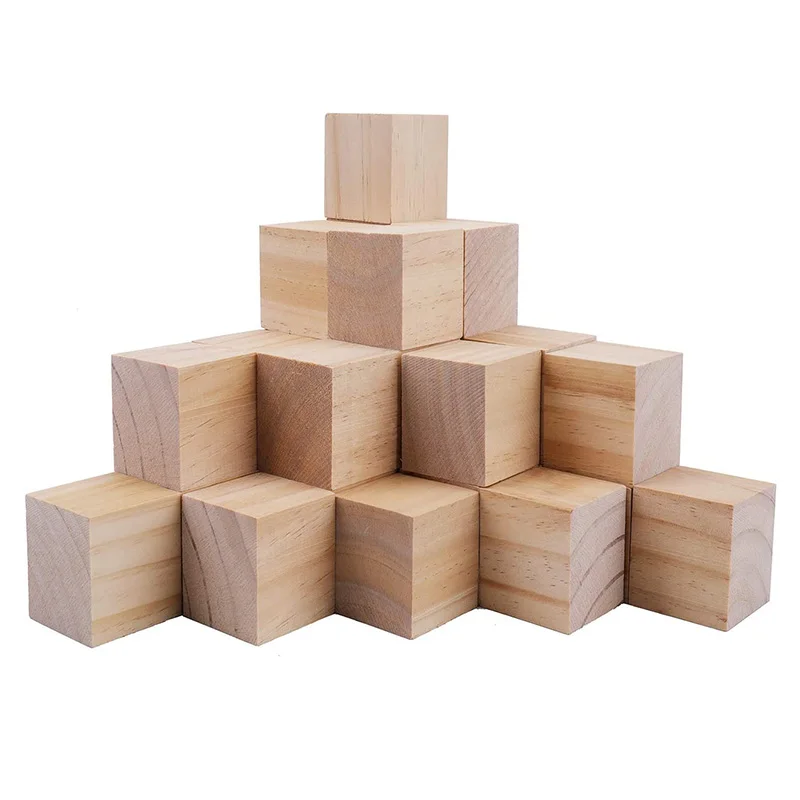 5/6/7CM Large Wooden Cubes Unfinished Wood Blank Square Blocks DIY Embellishments Crafts Scrapbooking Nordic Home Decor